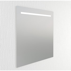 Miroir de salle de bain lumiére led horizontal Alday, 80x80cm