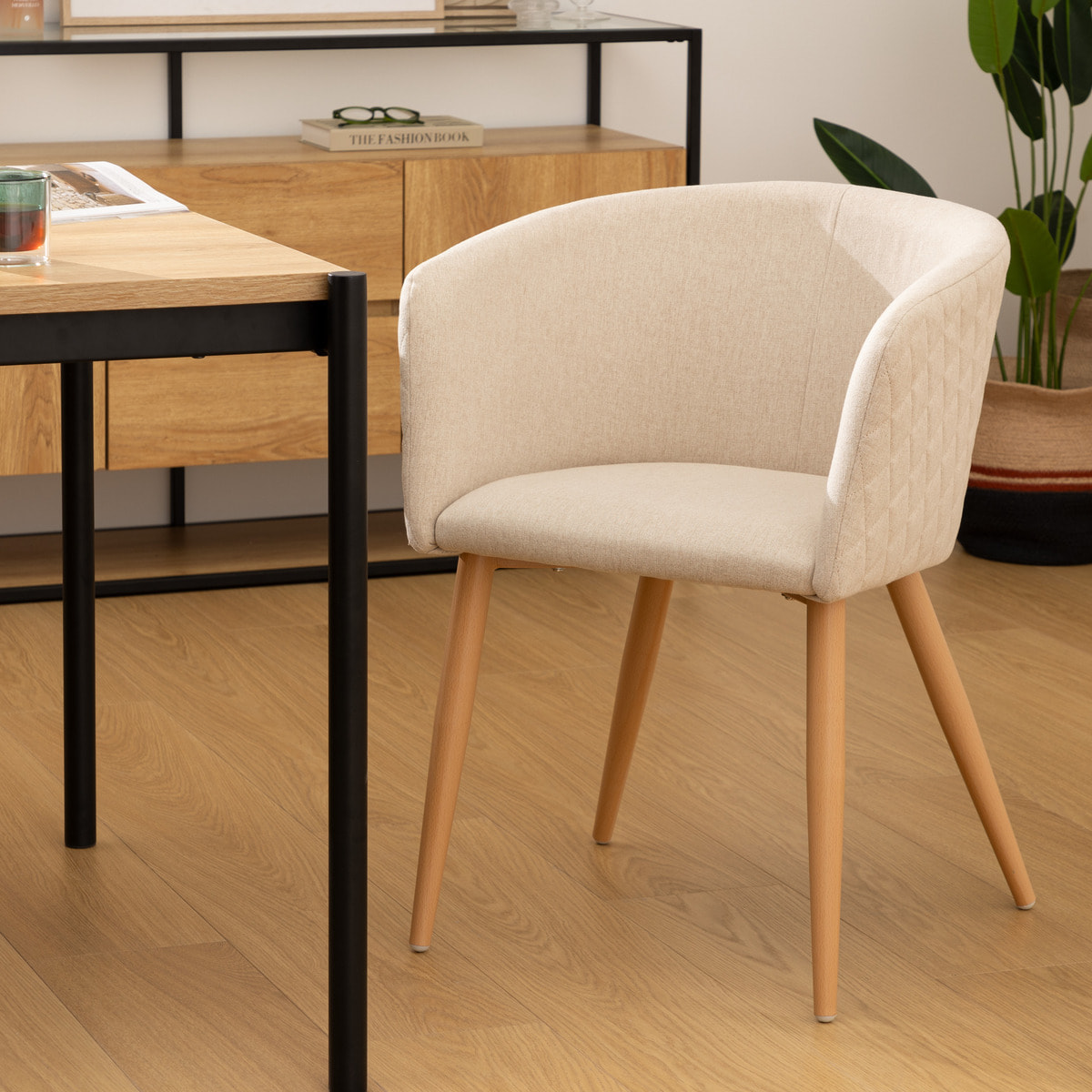 Fauteuil à dîner "Marlo" hêtre beige
