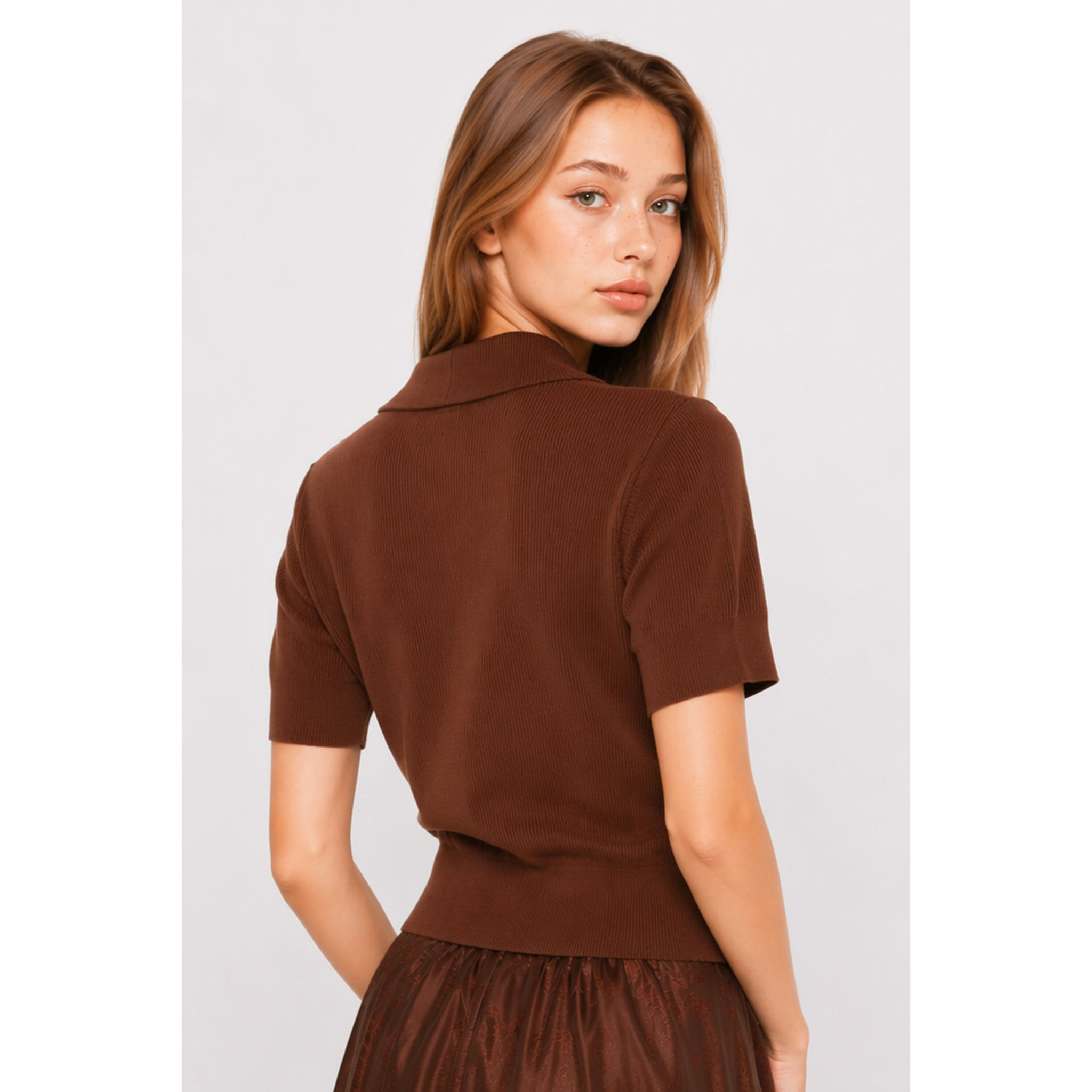 Kocca - Set cardigan a maniche corte e top a coste con bottoni Donna
