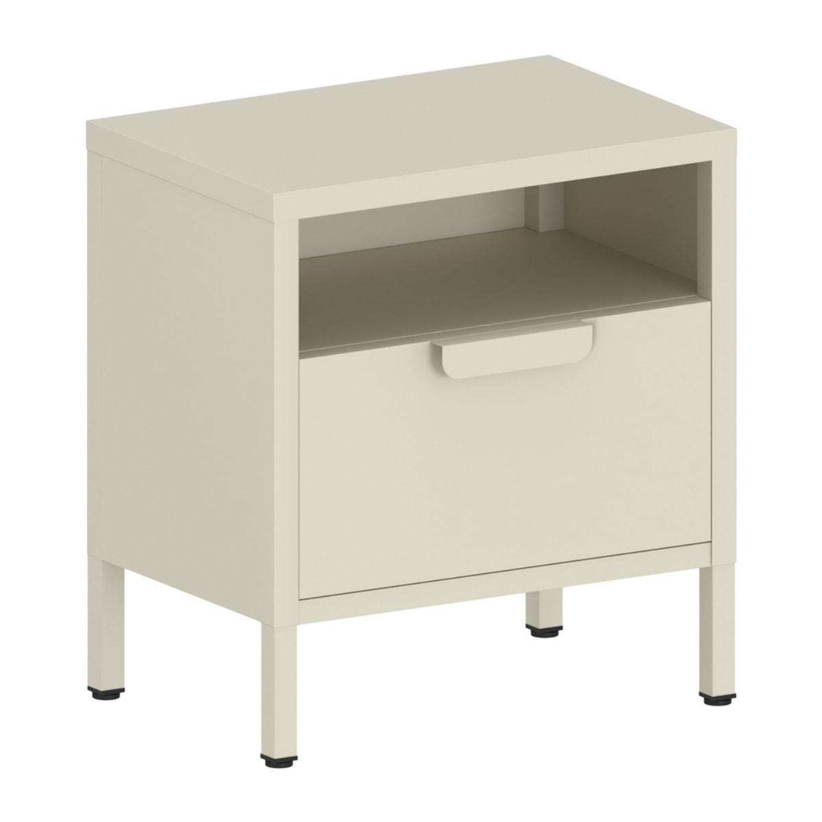 Comodino in metallo con cassetto 45x30x50cm avorio - Pop