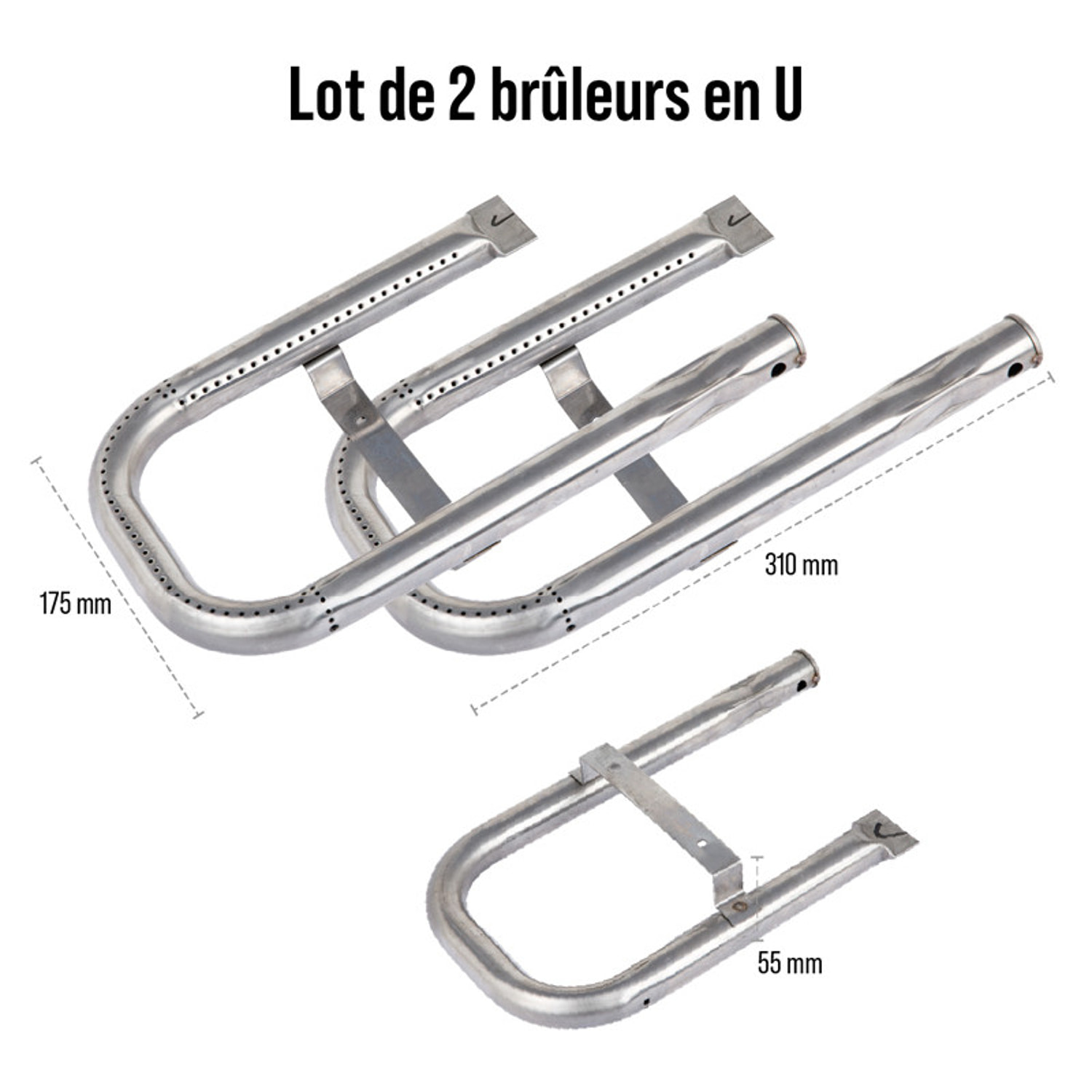 Lot 2 brûleurs en u