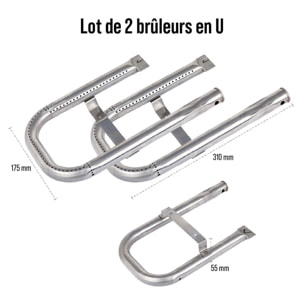 Lot 2 brûleurs en u