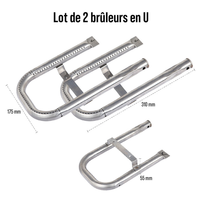 Lot 2 brûleurs en u