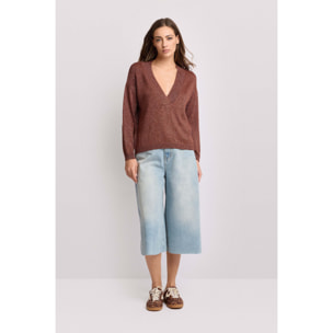 Kocca - Maglia con scollo a V Donna, Tinta unita, Scollo a V