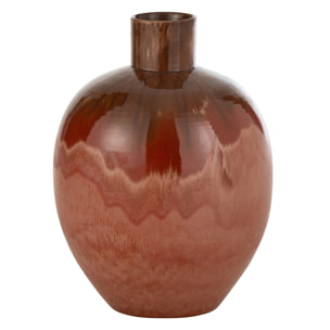 J-Line Vase Aline Oval Ceramique Rouge Large