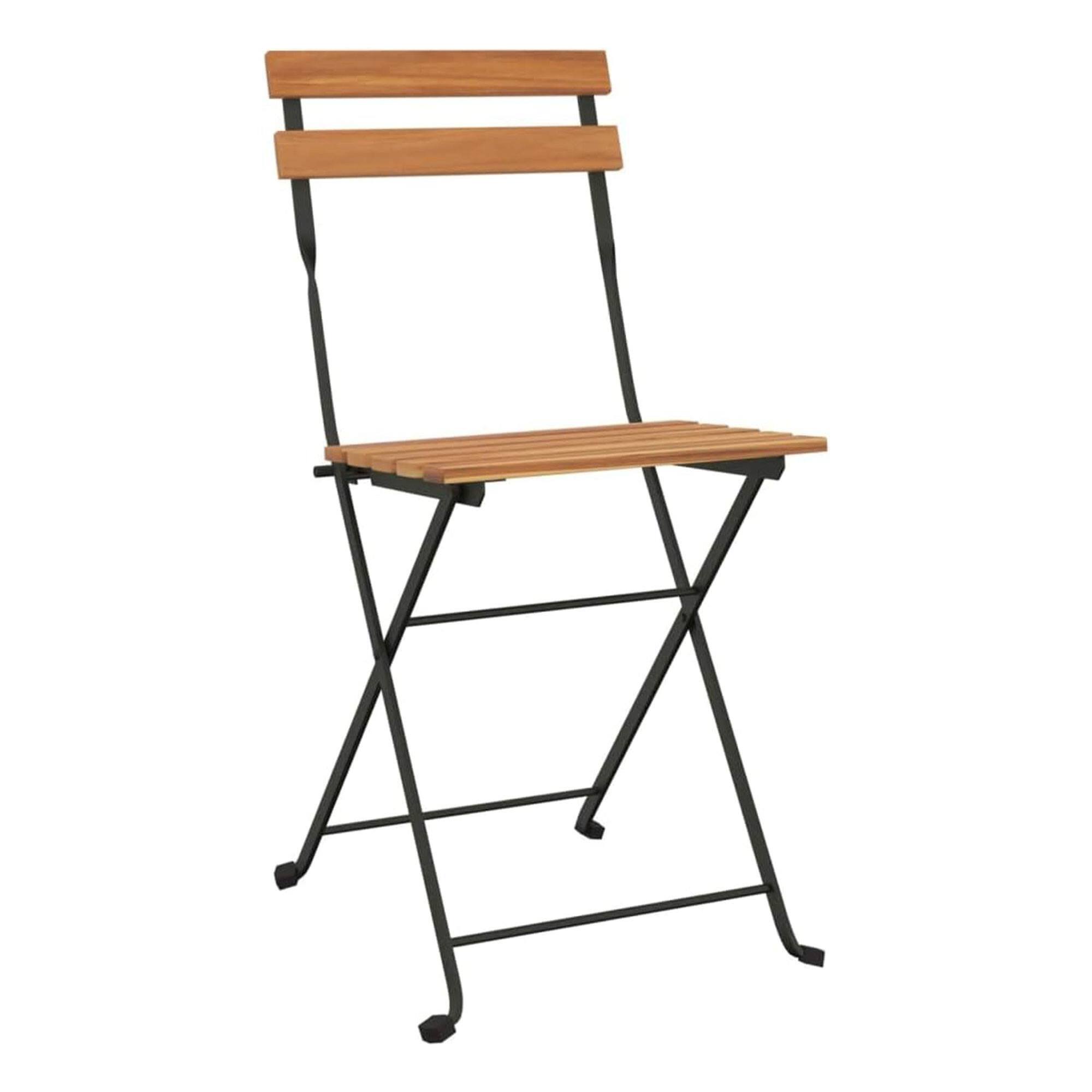 Well home - juego 'bistro' de mesa + 2 sillas en madera y marco de acero negro