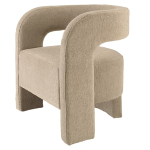 AGATHE - Fauteuil design en tissu beige