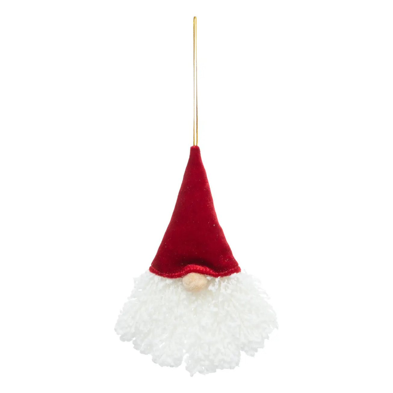 Décoration de sapin textile bonnet barbe rouge 19cm