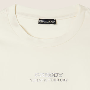 T-shirt cropped slim fit in jersey leggero