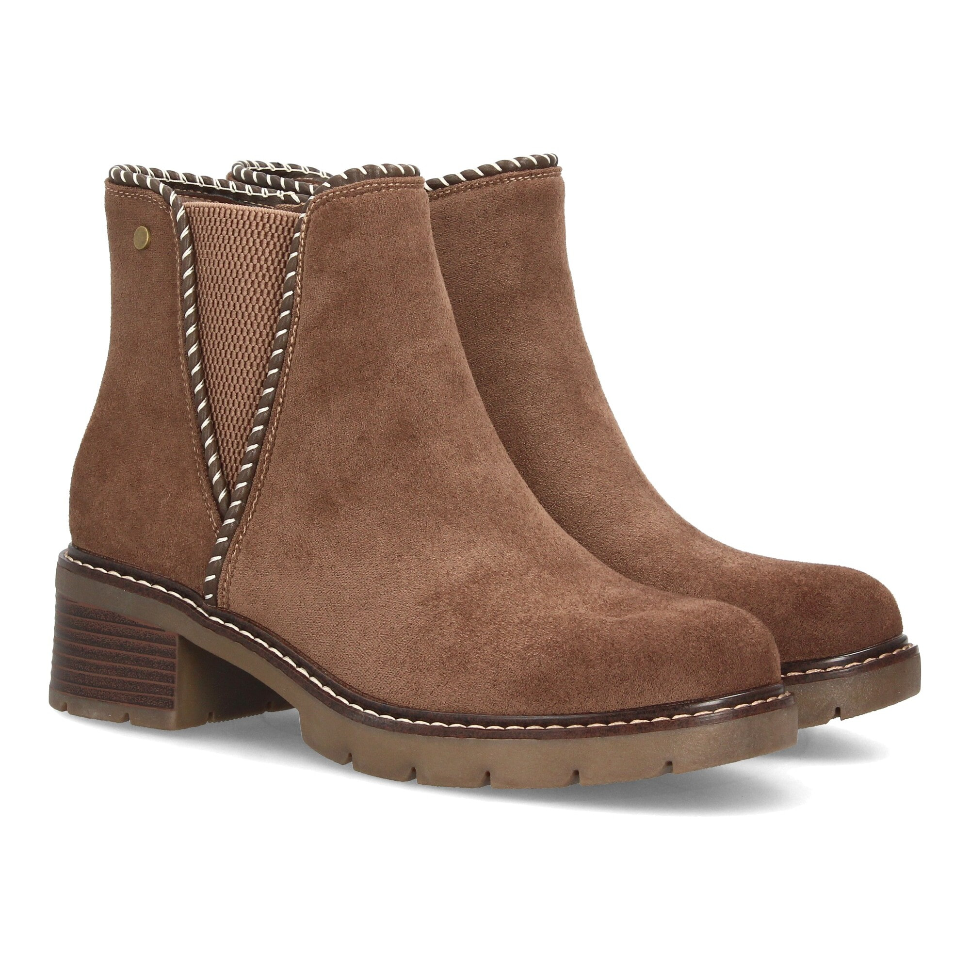 Botines casual con ribete trenzado para mujer