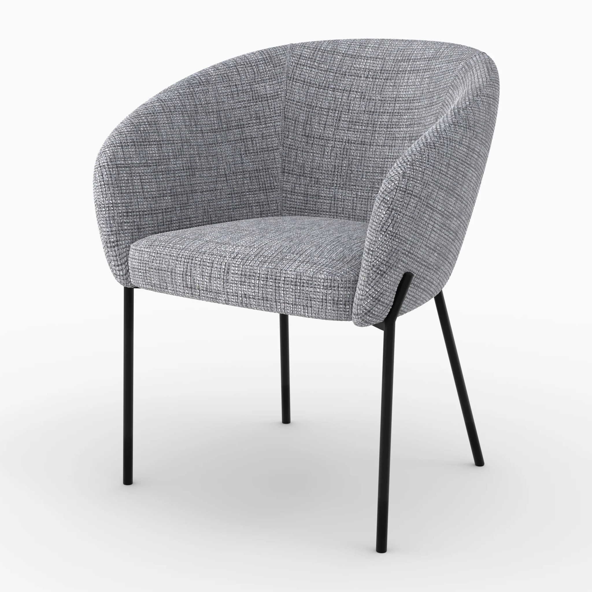 Chaise en tissu gris chiné - Andy