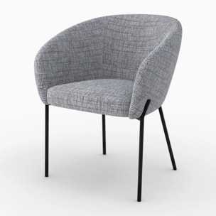 Chaise en tissu gris chiné - Andy