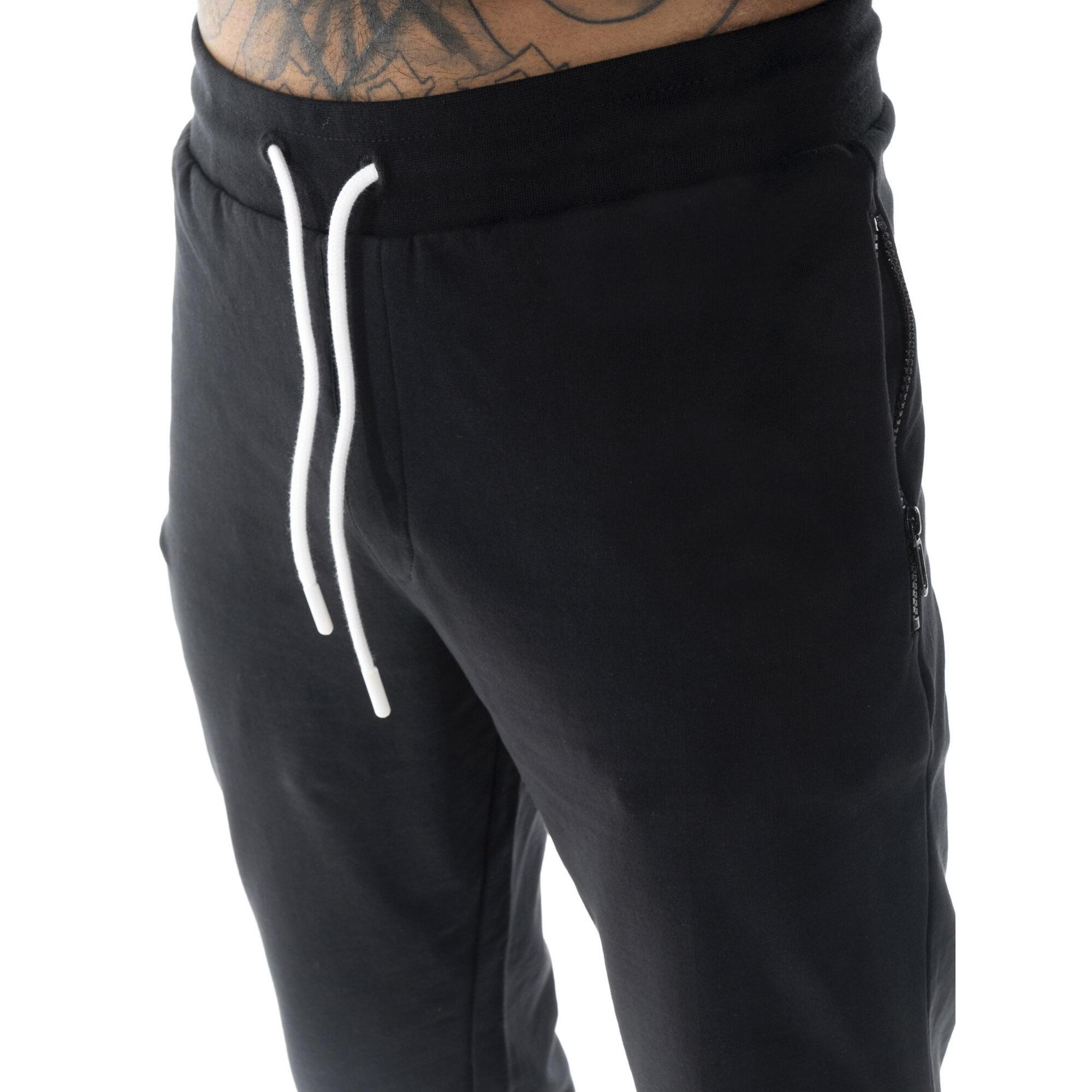 Tuta da uomo in cotone non garzato con colletto e zip Leone Basic