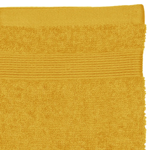 Lot de 2 gants de toilette - coton 450 gr/m² - jaune moutarde 15x21 cm