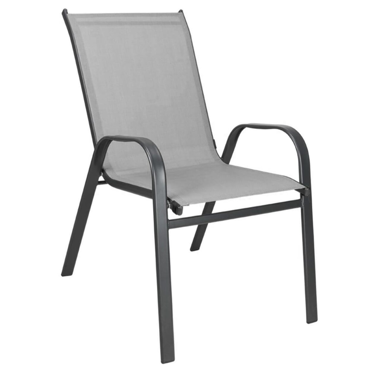 Set 4 sedie da giardino in acciaio zincato verniciato a polvere con seduta in texilene traspirante, resistenti agli agenti atmosferici, leggere e confortevoli, ideali per balcone terrazzo e outdoor, facili da pulire e durevoli