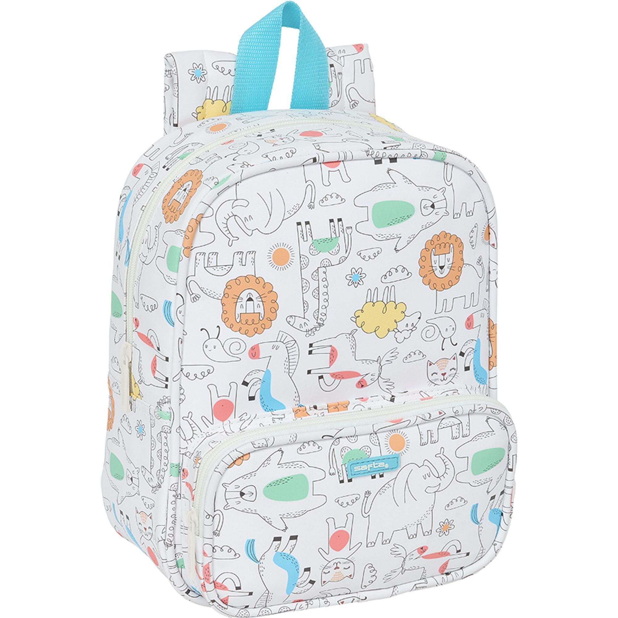 Mochila guarderia c/bolsillo safta preescolar "zoo"