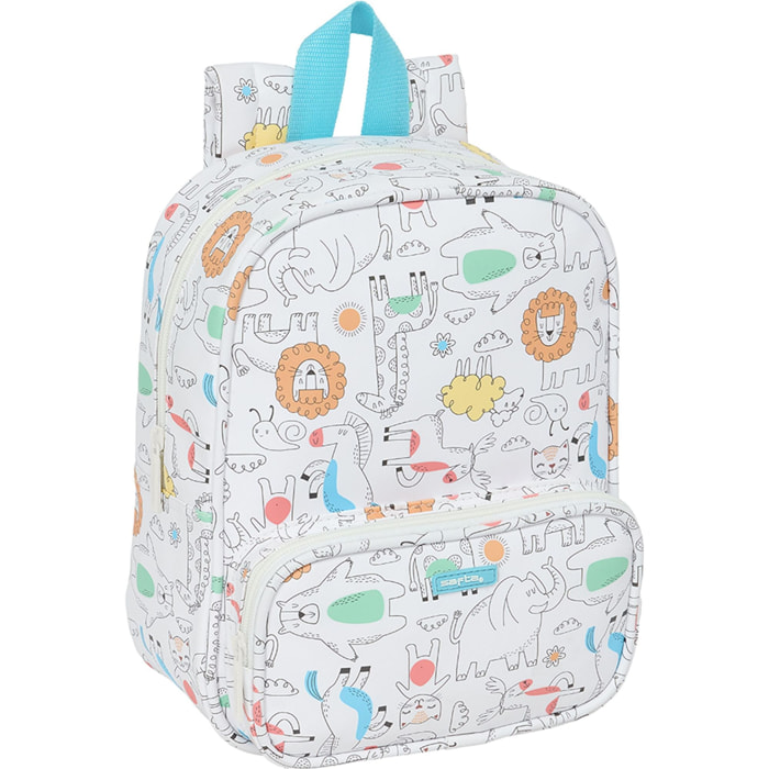 Mochila guarderia c/bolsillo safta preescolar "zoo"