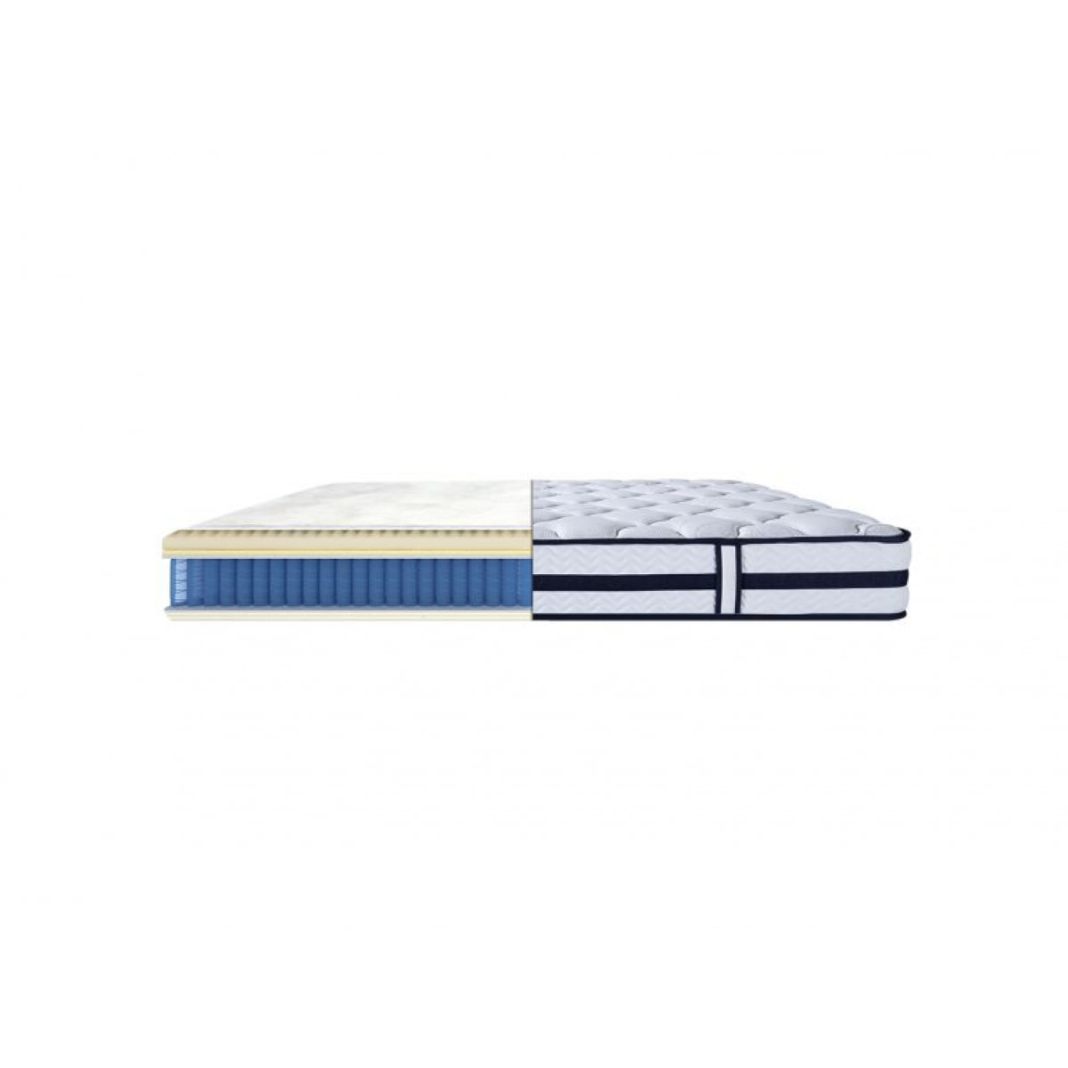 Matelas King Size 180 x 200 cm ressorts ensachés mi-ferme - NICE