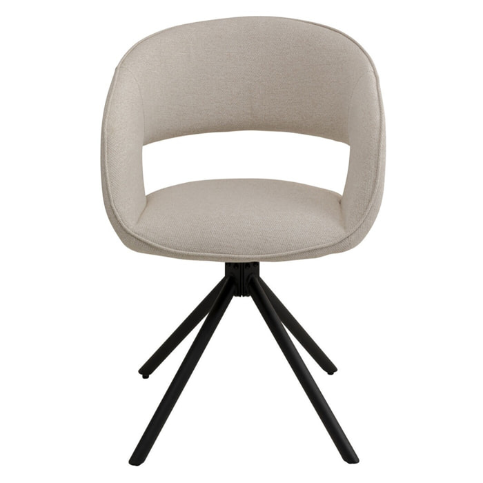 Chaise avec accoudoirs pivotante Gina noire Kare Design