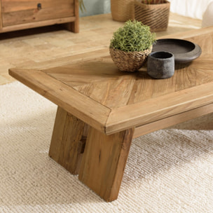 SANDY - Table basse rectangulaire 130x70cm bois pin recyclé