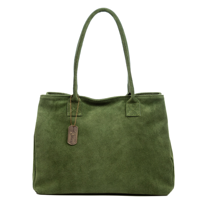 Annagrazia Borsa Shopper Donna. Pelle autentica Camoscio.
