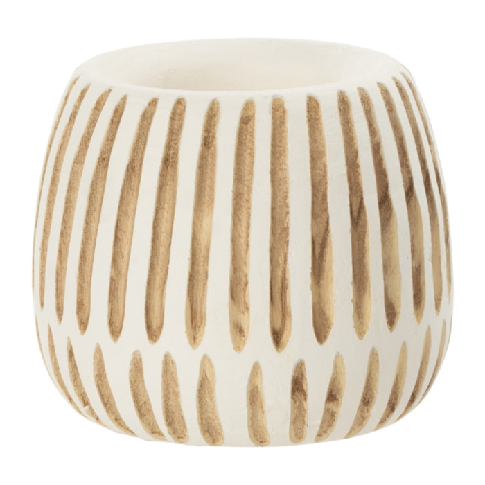 J-Line cache-pot Ying - bois - blanc - medium - Ø 20 cm