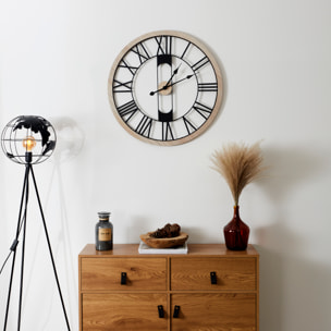 Horloge Silencieuse Bois Et Metal D70cm Jack
