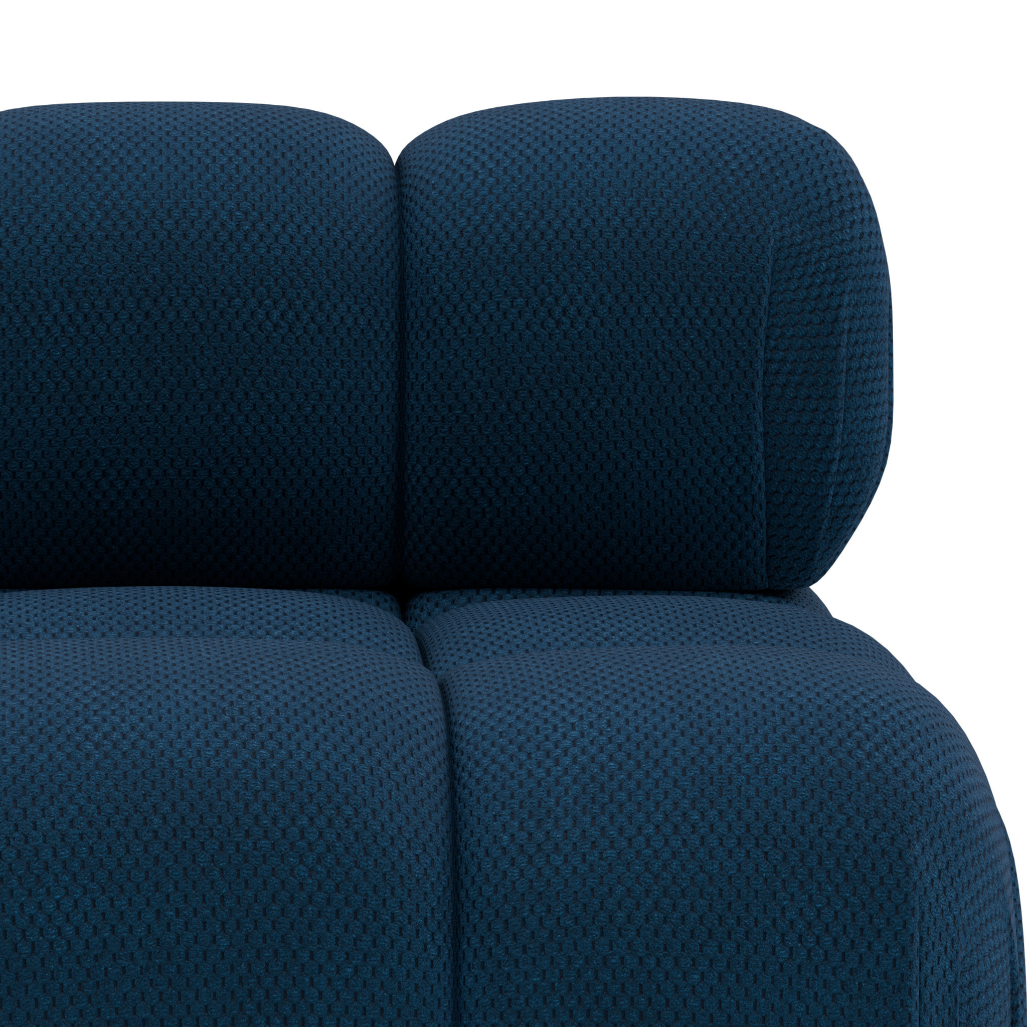 Ruby - module d'assise sans accoudoirs en velours texturé - Bleu
