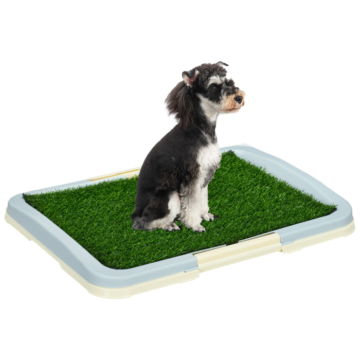 Inodoro para Perros Arenero para Perros con Césped Artificial Rejilla y Bandeja Desmontable para Entrenamiento de Cachorros en Exterior e Interior 63x48,5x6 cm Multicolor