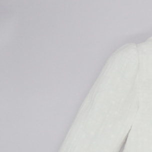 BLUSA BOTONES CORAZÓN Y VOLANTE BLANCA