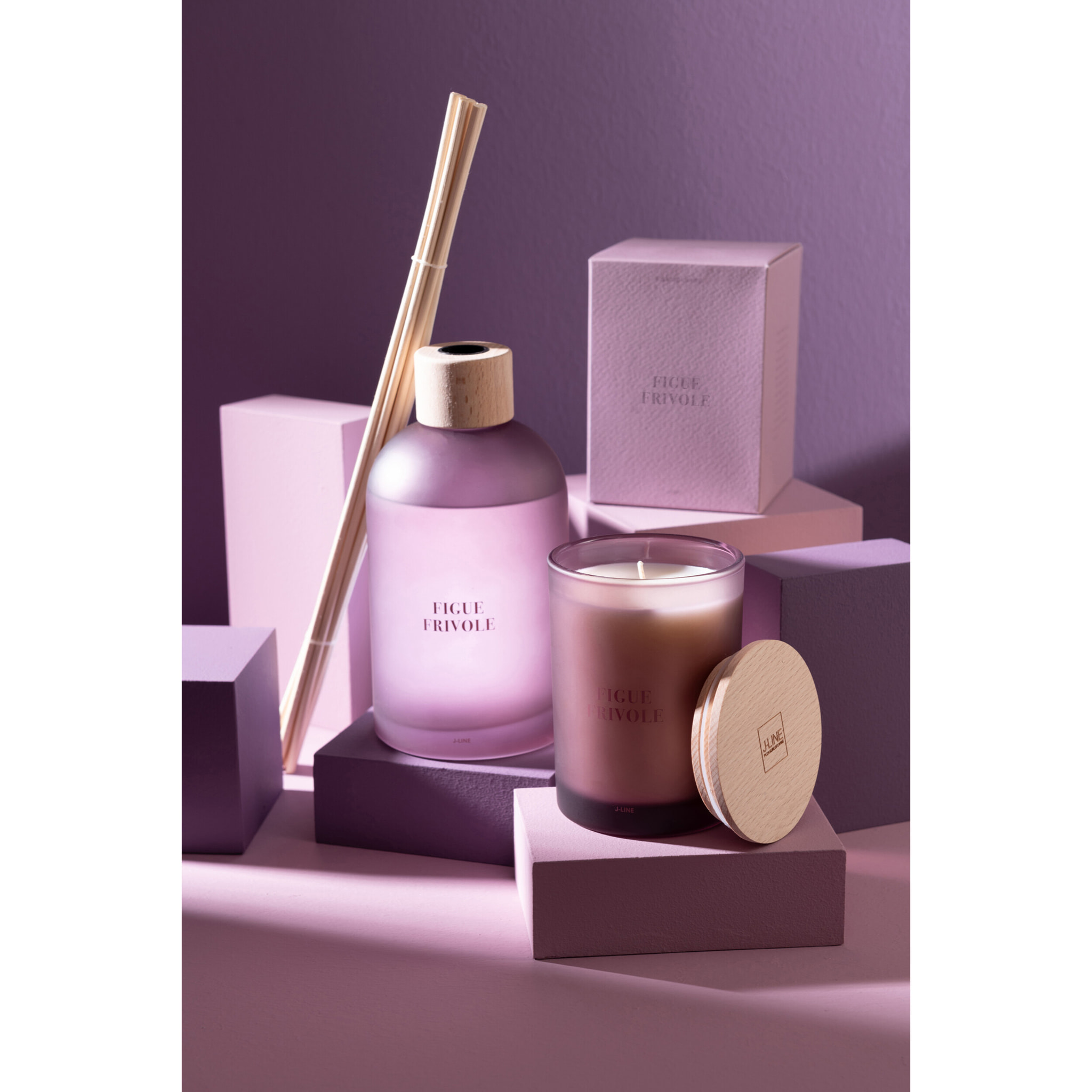 J-Line Bâtonnets parfumés Accords Essentiels - Figue Frivole - mauve - 550ml