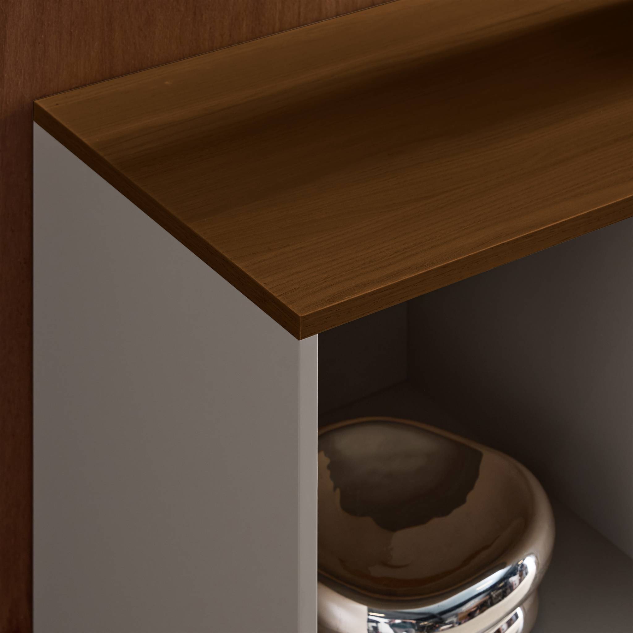 Buffet, meuble de rangement métal et décor bois 1 porte 80cm ASHTON