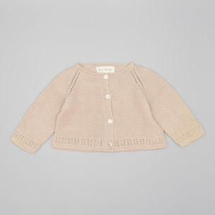 Chaqueta Beige De Punto