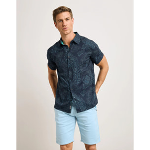 Camisa Manga Corta Azul Marino - Furaira