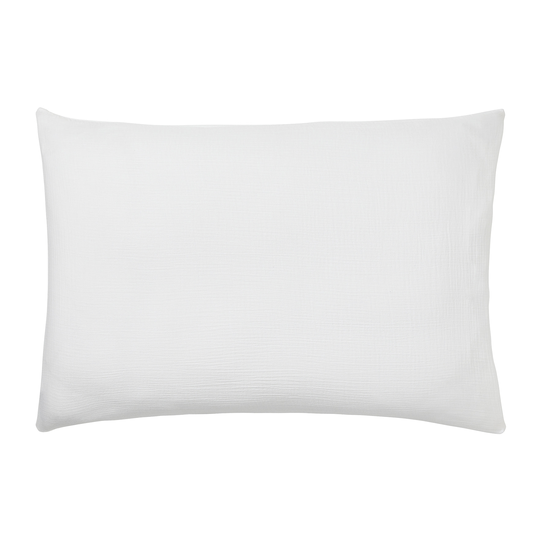 Taie d'oreiller unie en gaze de coton, TENDRESSE, Blanc