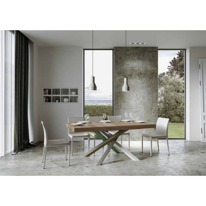 Tavolo allungabile 90x200/304 cm Volantis quercia natura telaio 4/A