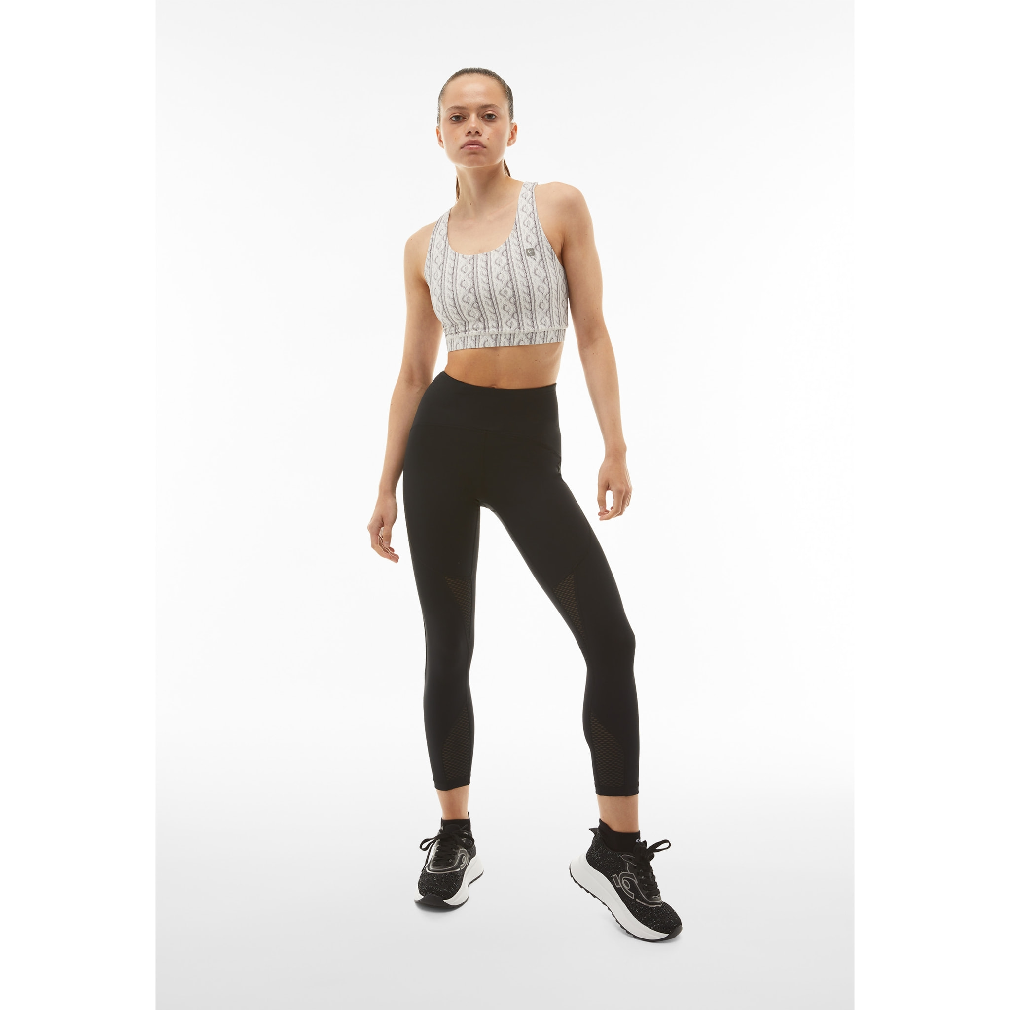 Leggings SuperFit 7/8 traspiranti inserti in mesh coprente