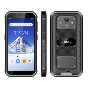 DAM Smartphone robusto  F963 4G, Android 10, 3 GB RAM + 32 GB. Schermo da 5,5''. 13MP+8MP. GPS. GPS IP68. LIVELLO PROVA IP68.3 (Anticaduta, Polvere, Acqua).Funzione POC.ALTOPARLANTE 0,8W. 7,7x1,4x15,5 cm. Colore nero