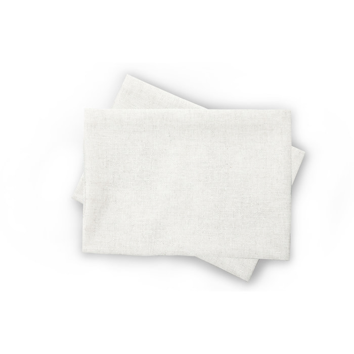 Lot de 2 serviettes de table en tissu KAHU BLANC - 100% coton bio