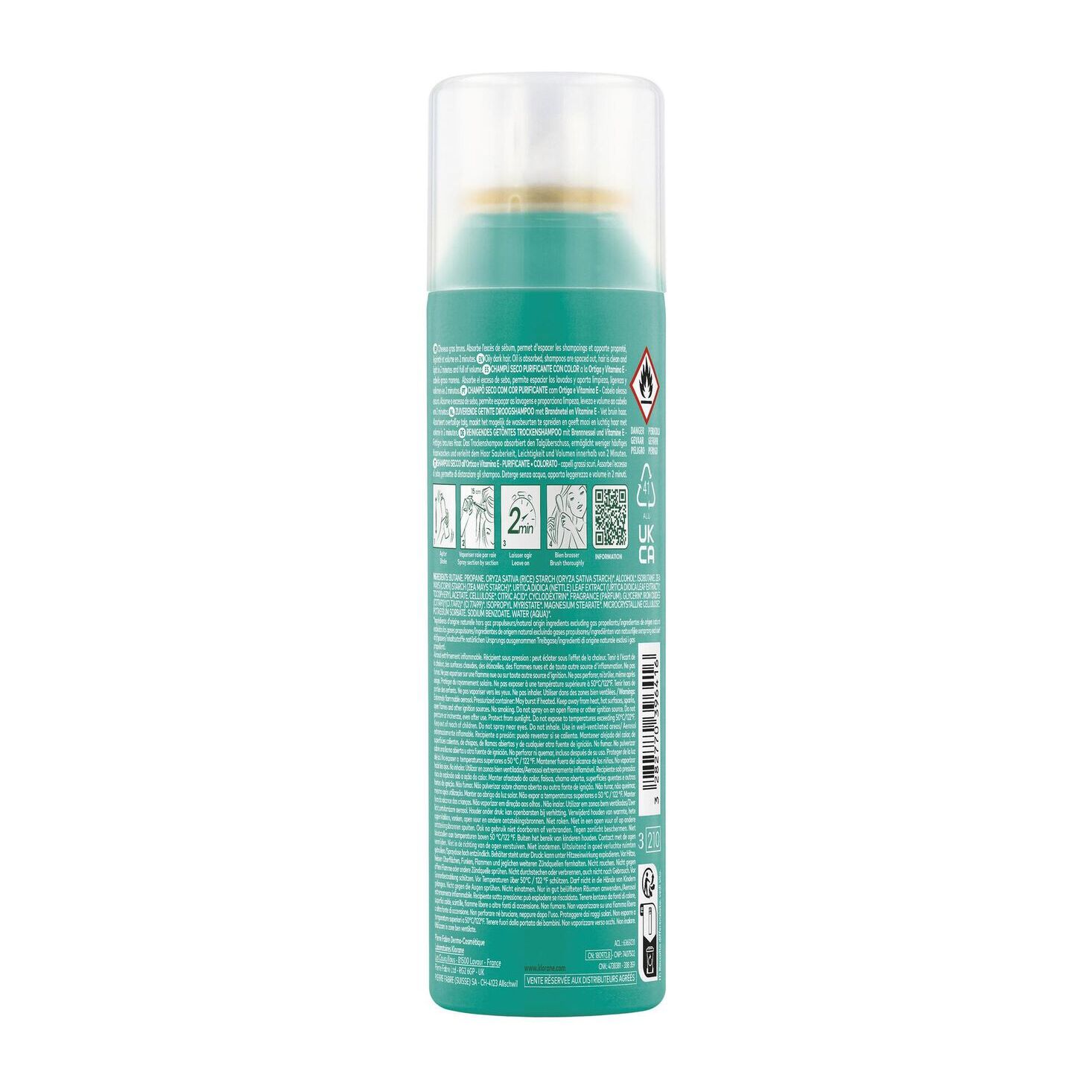 Ortie & Vitamine E  - Shampooing Sec Teinté Purifiant- Cheveux Bruns - 150 ml