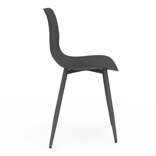 Chaises Nala mix de couleurs (beige, gris foncé et terracotta) et pieds métal - lot de 6