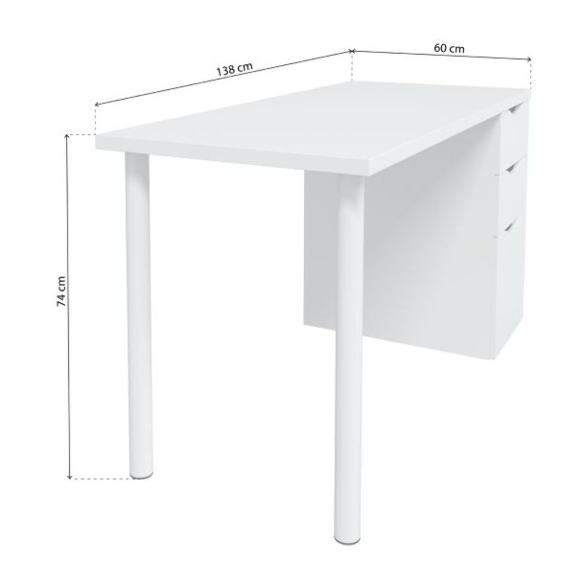 Mesa de escritorio Luma Blanco Artik (Blanco Mate)