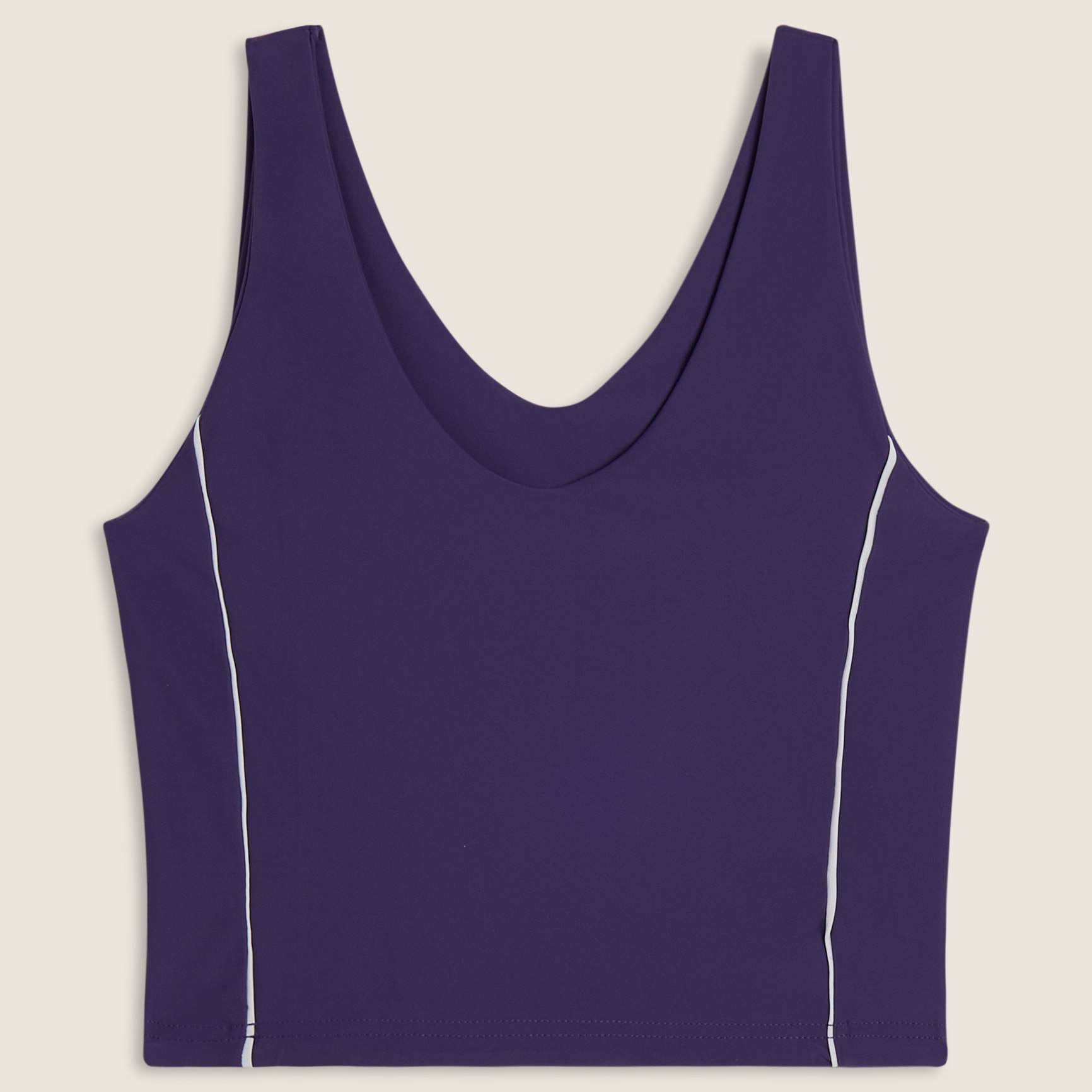 Canotta cropped con profili a contrasto e scollo ampio