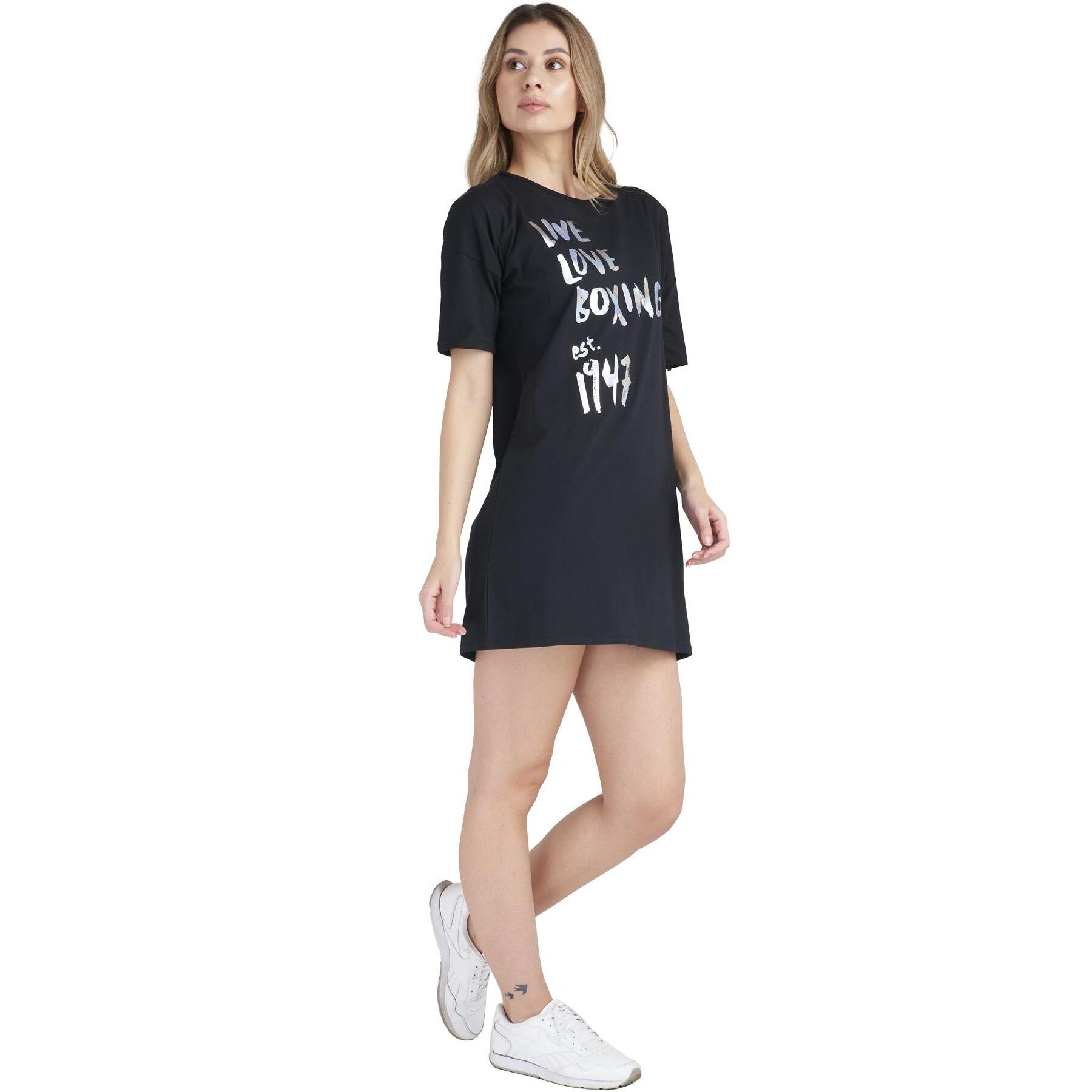 Camiseta maxi de manga corta de mujer brillante