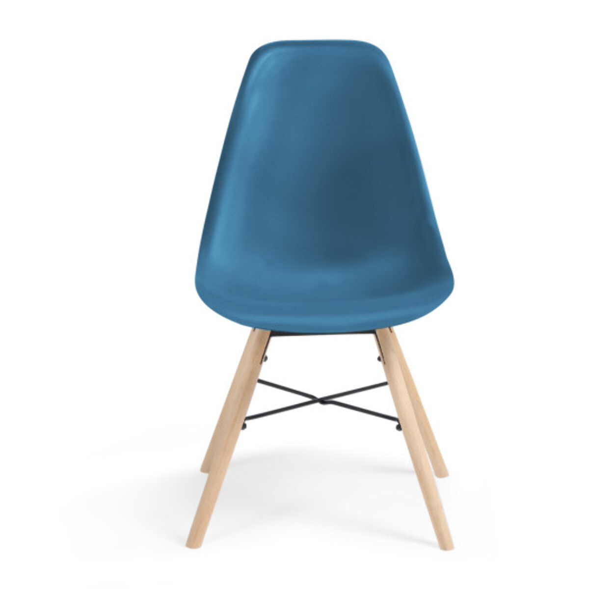 Chaises Arkken assise bleu canard et pieds bois - lot de 2