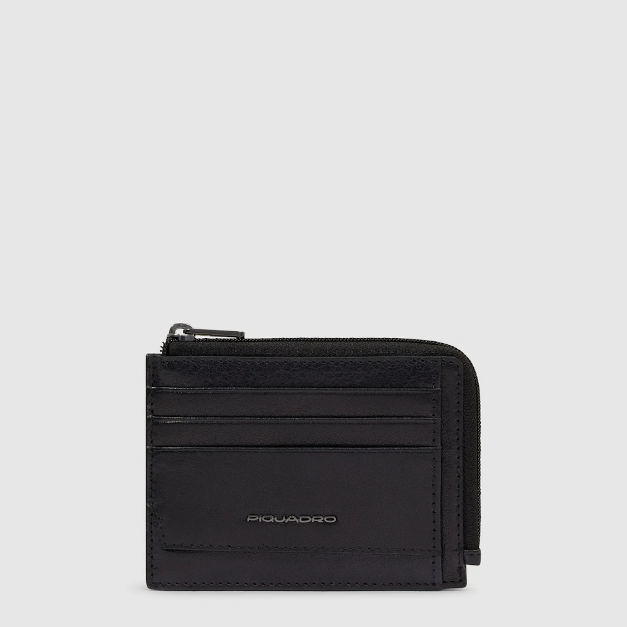 Piquadro Portamonete in pelle con porta documenti e carte di credito con protezione RFID