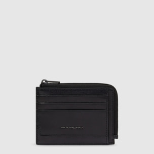 Piquadro Portamonete in pelle con porta documenti e carte di credito con protezione RFID