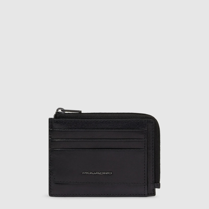 Piquadro Portamonete in pelle con porta documenti e carte di credito con protezione RFID
