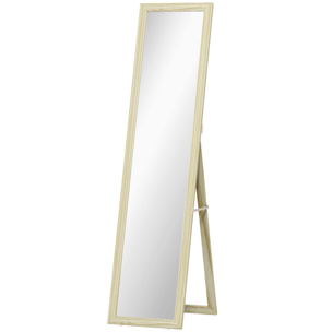 Miroir pleine longueur sur pied mural 154cm effet bois naturel