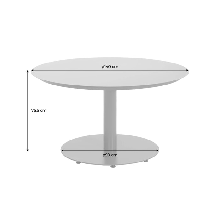 Table de jardin ronde aluminium 6 places OREVA